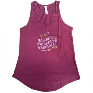 NWOT Poshfest Nashville Graphic Red Tank Top